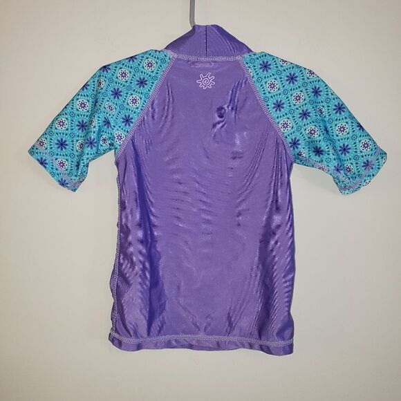 UV SKINS PURPLE AND BLUE BUTTERFLY RASHGUARD SIZE 4T - Picture 4 of 4